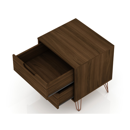 Manhattan Comfort Rockefeller Dresser and Nightstand Set, Brown 104GMC5